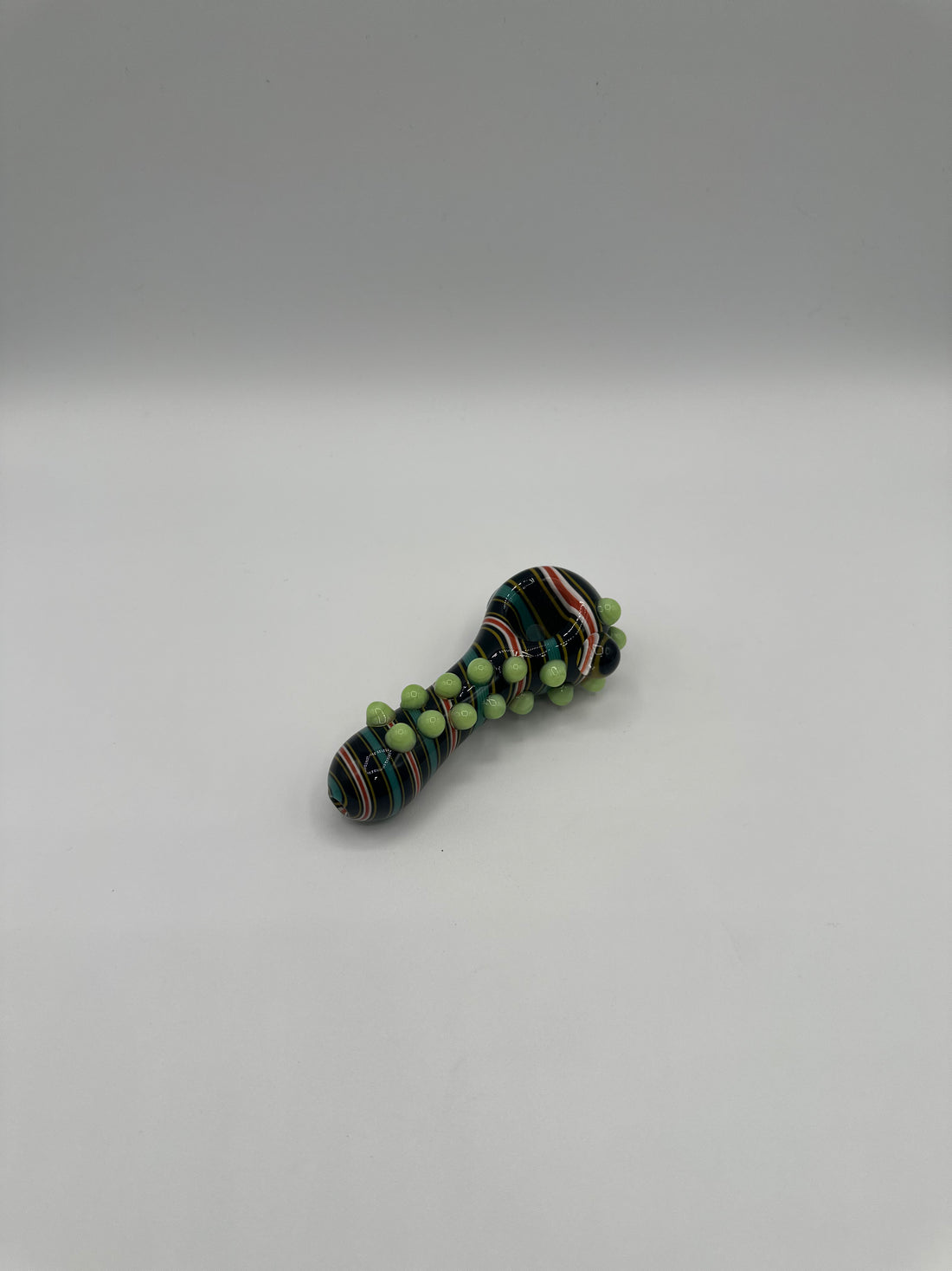 IC GLASS - Premium Glass Swirl Hand pipe with beeds | ICHP1040