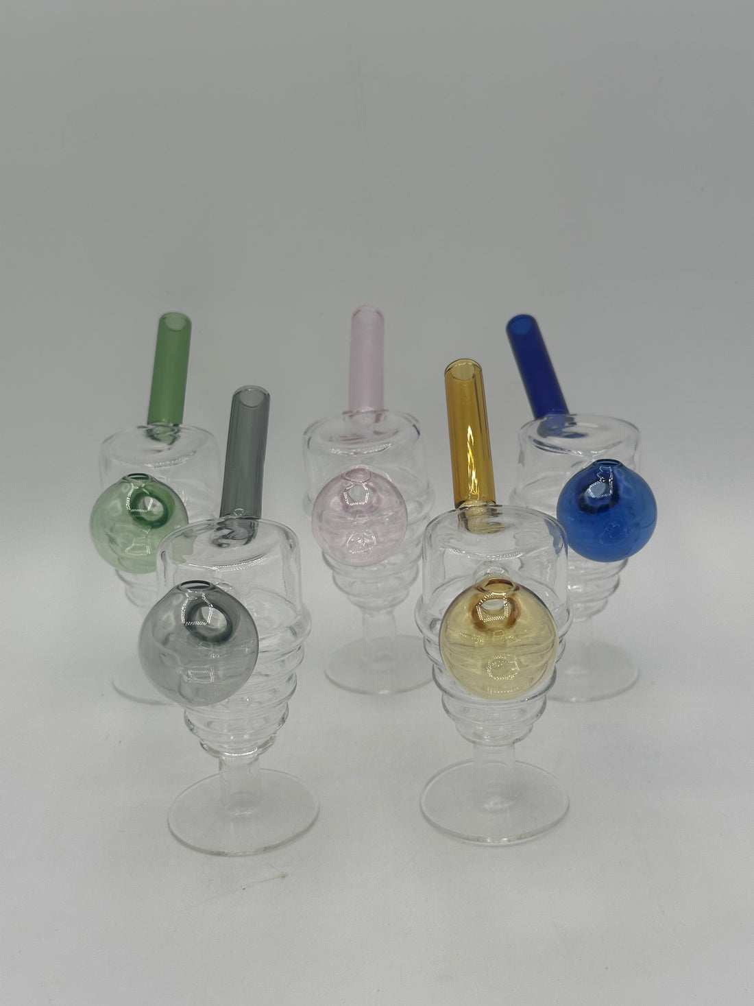 Small Fumed Glass Oil Burner Pipe – Assorted Color