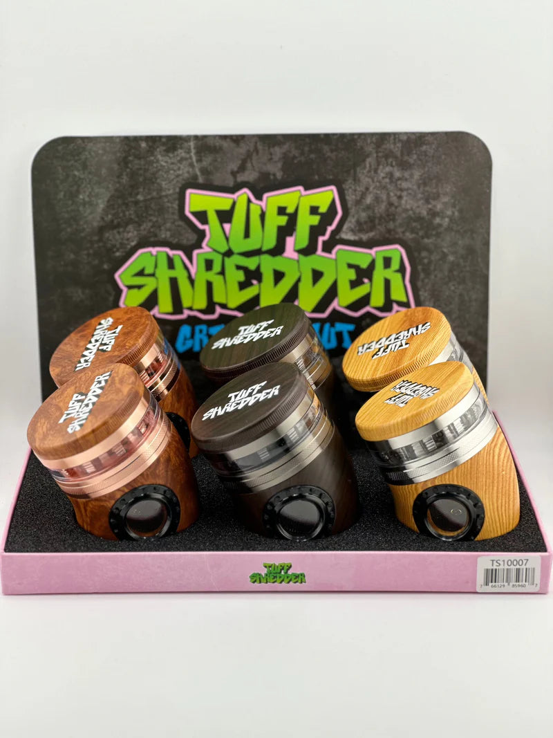 Tuff Shredder - Curved Submarine Style 4 Piece Grinder with Ashtray| Single Unit