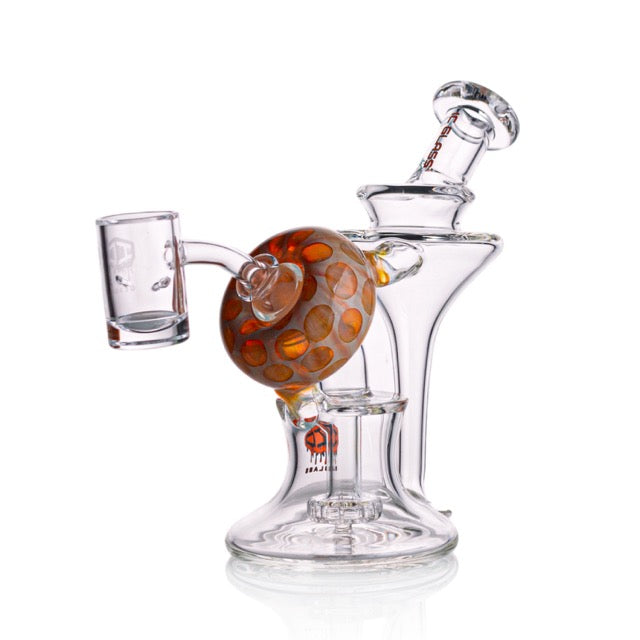 IC GLASS - Donut hole recycler rig with 45D Banger | Wholesale Cannabis Accessories Distributor ICRE1074
