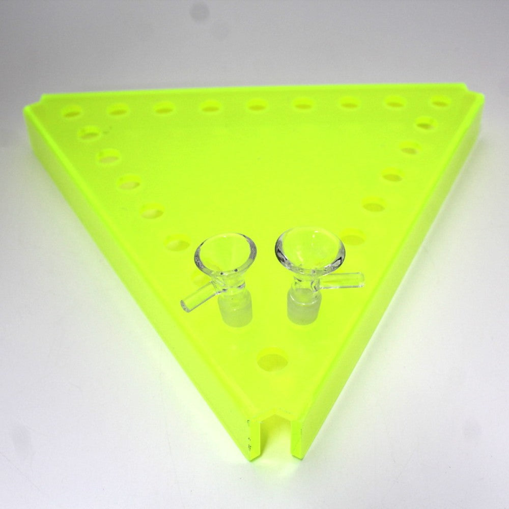 Acrylic Triangle Shape Bowl OR Banger Display Fit For 24 Pieces  | 14 MM Male Bowls OR Bangers | Assorted 3 Colors