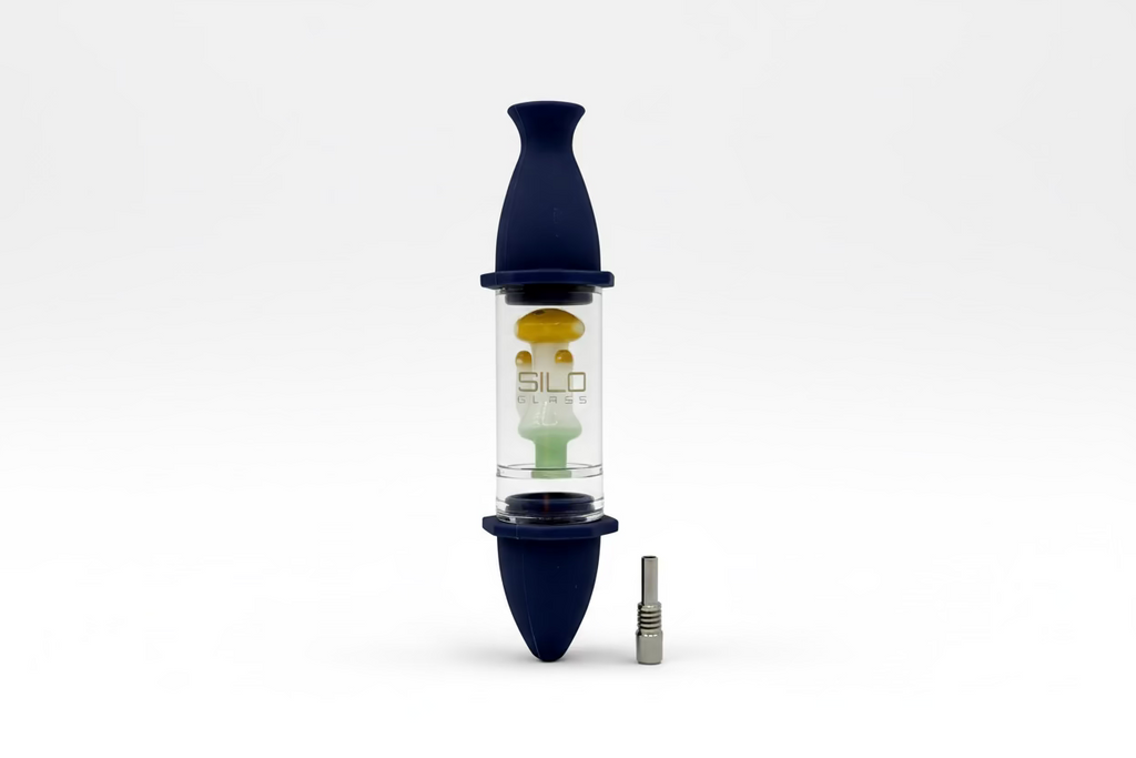 Silo Glass Silicon Nectar Collector with Glass Matrix Perk & Titanium Tip | Single Unit