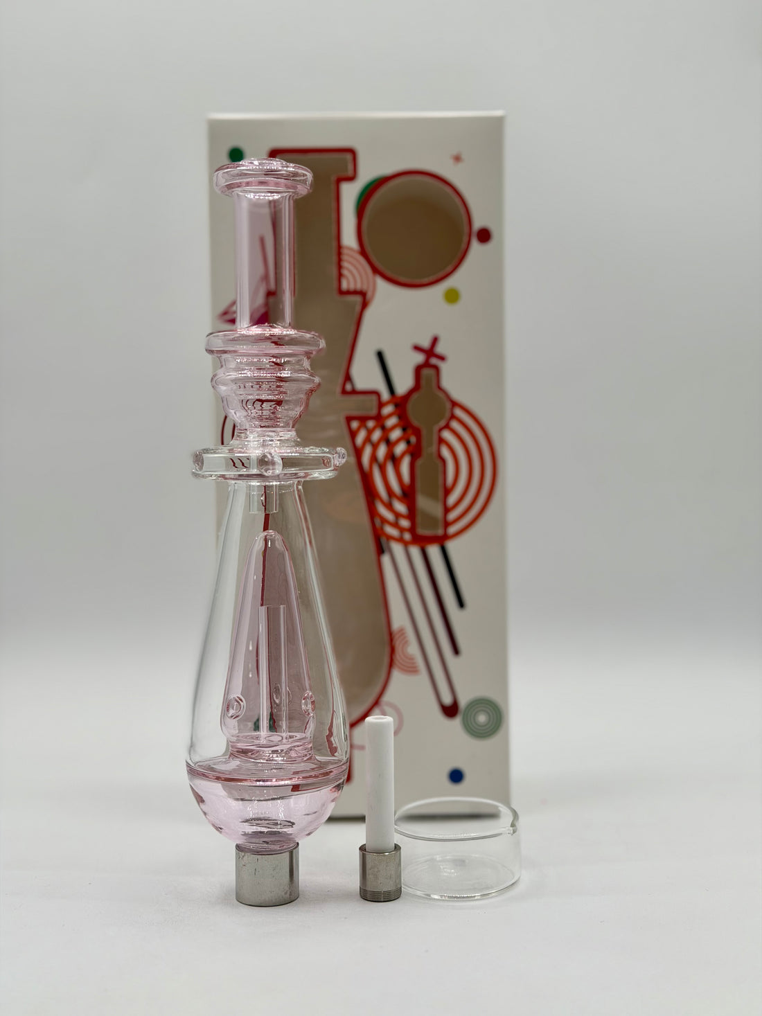 Nectar Collector with Pyramid perc with screw-on ceramic tip comes with dish |