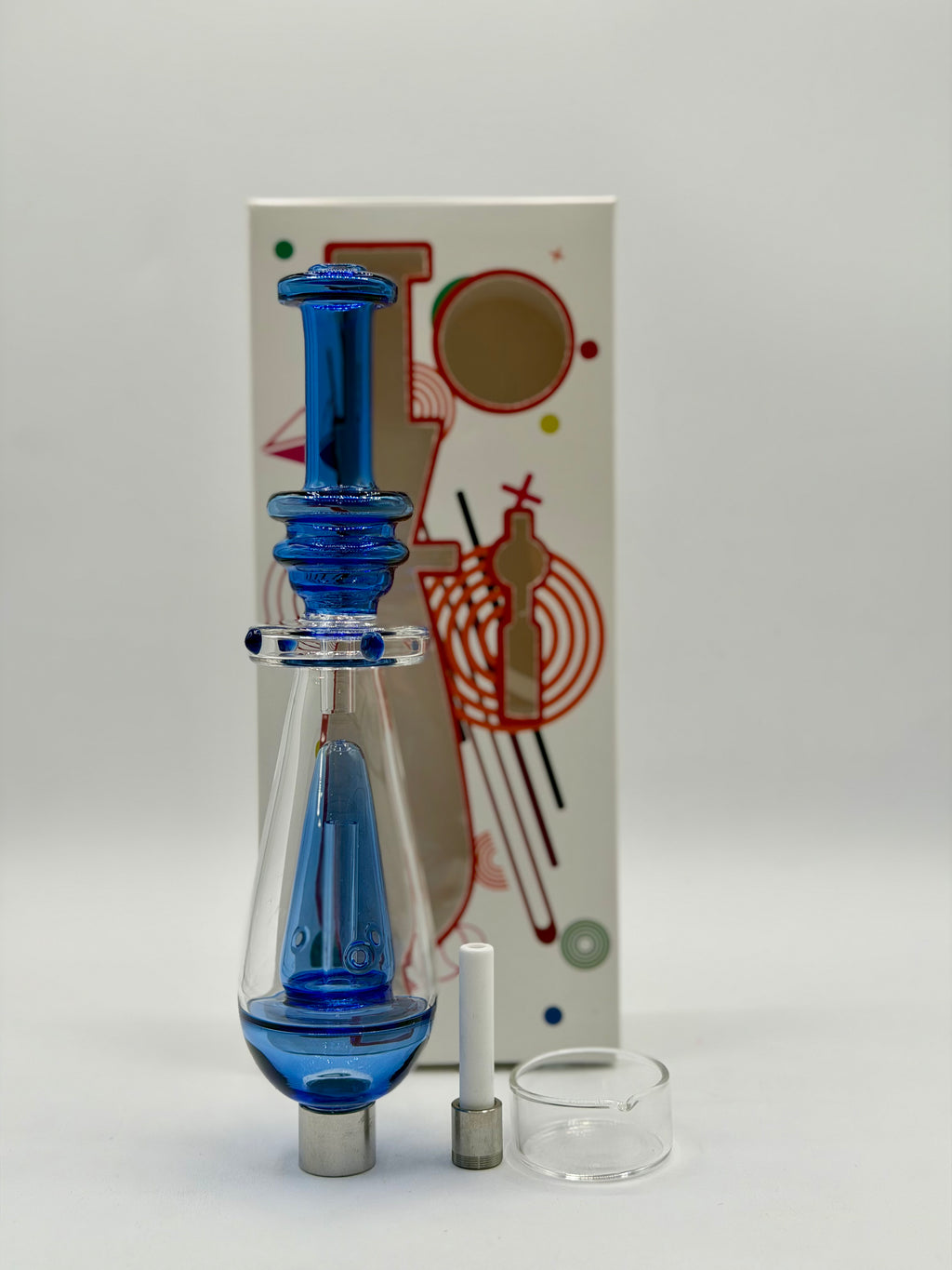 Nectar Collector with Pyramid perc with screw-on ceramic tip comes with dish |