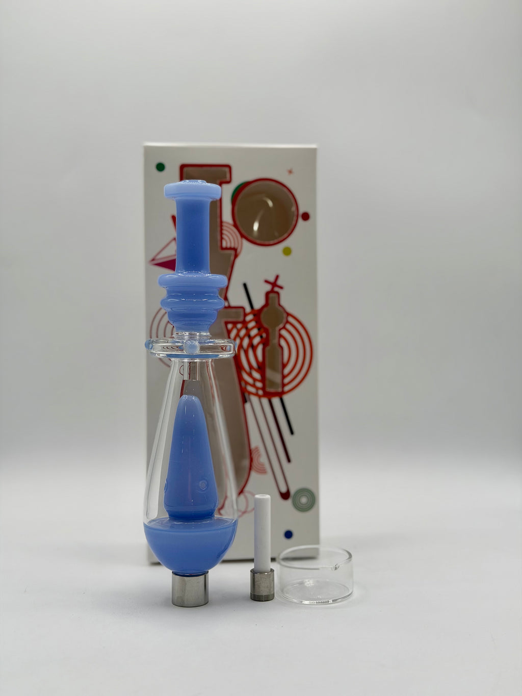 Nectar Collector with Pyramid perc with screw-on ceramic tip comes with dish |