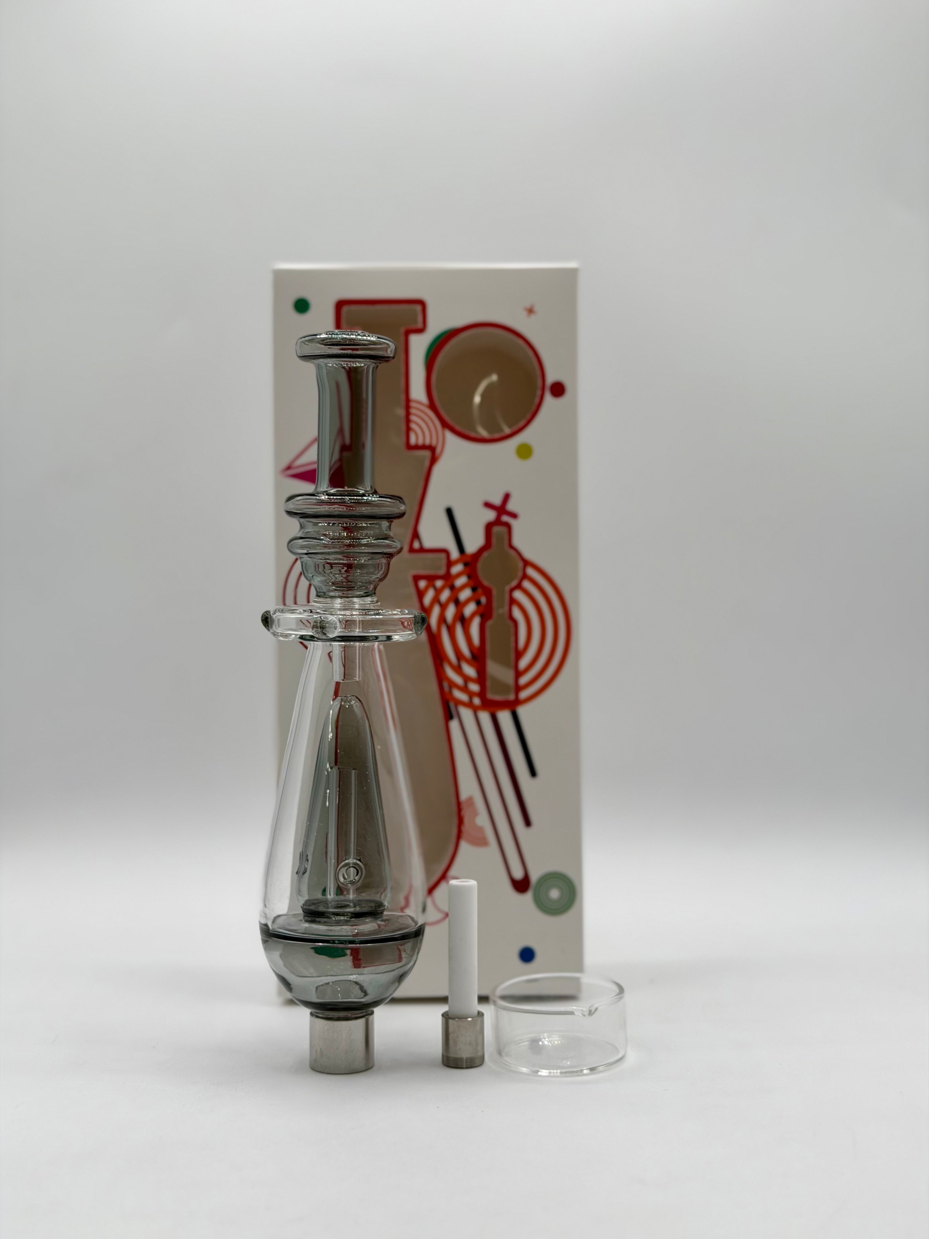 Nectar Collector with Pyramid perc with screw-on ceramic tip comes with dish |