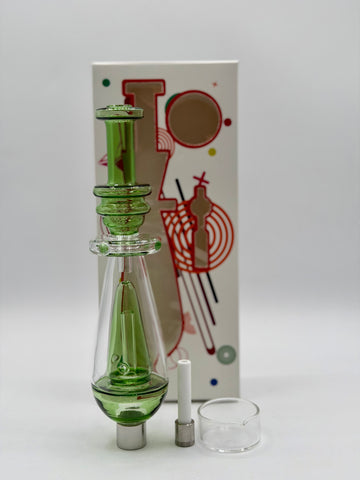 Nectar Collector with Pyramid perc with screw-on ceramic tip comes with dish |