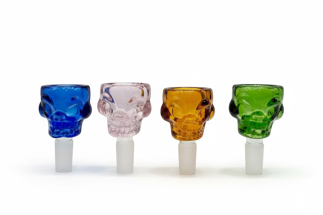 Skull Head Bowl Piece | Assorted Colors | Box of 16pcs | BOX