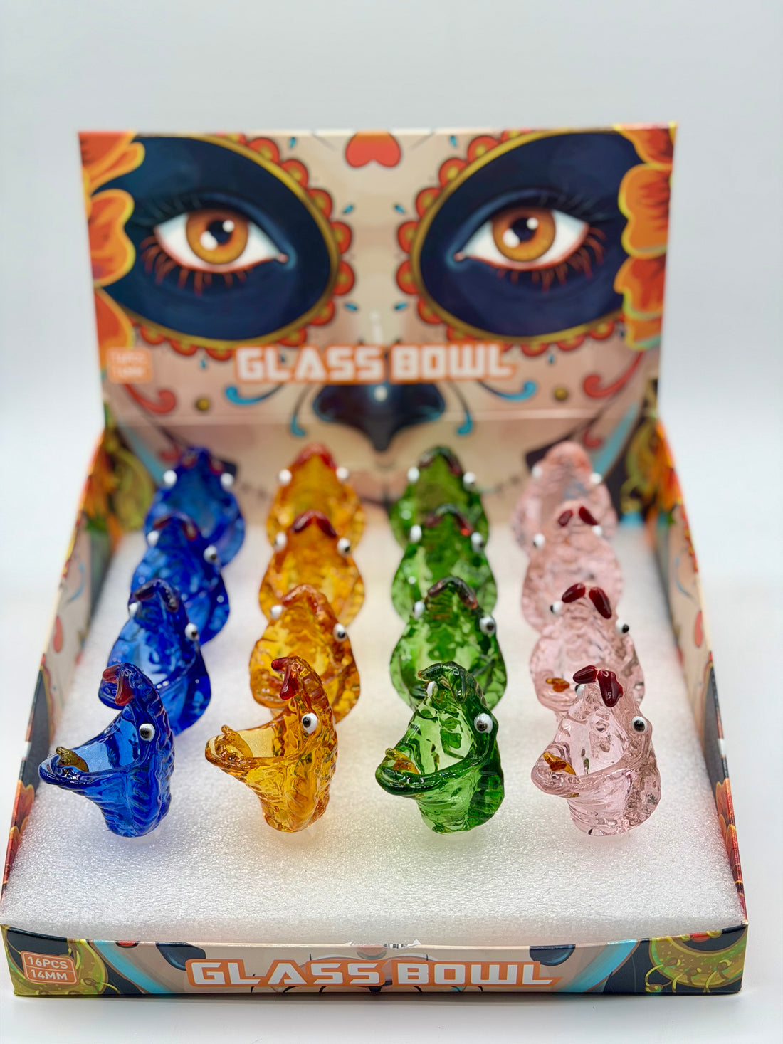 Cobra Glass Bowl Piece | Assorted Colors | Box of 16pcs | BOX
