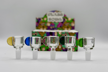 Glass Bowl Piece – Clear Bowl w/ Flat Handle & Screen | 9pc Box