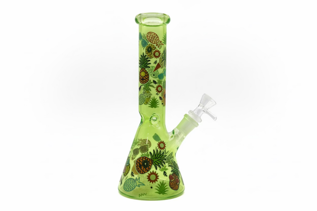 10" Printed Beaker with Downstem and Bowl Piece| Assorted Designs