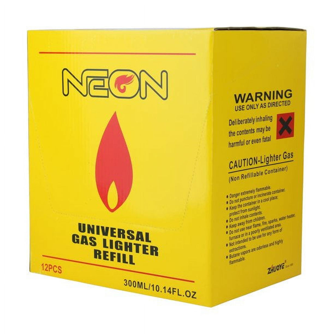 Ignitus Universal Gas Butane Refill 300ml 12CT in Yellow packaging for lighters and torches