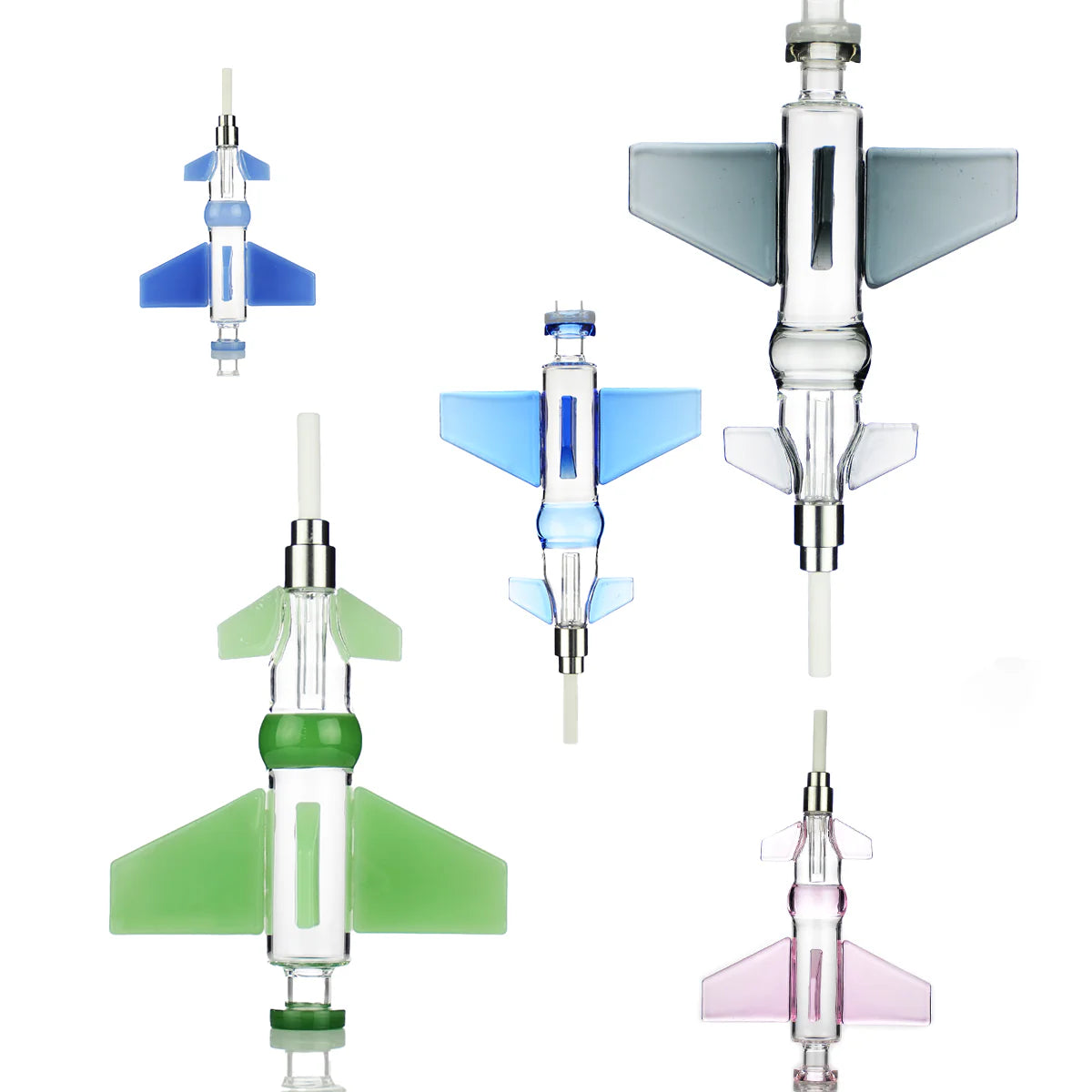 Jet Aircraft Design Nectar Collector with Ceramic Tip & Glass Dish
