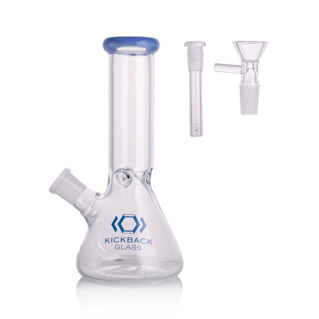 Kickback Glass 8'' Beaker Bong with Colored Lip – Wholesale Smoking Accessories|KB1036