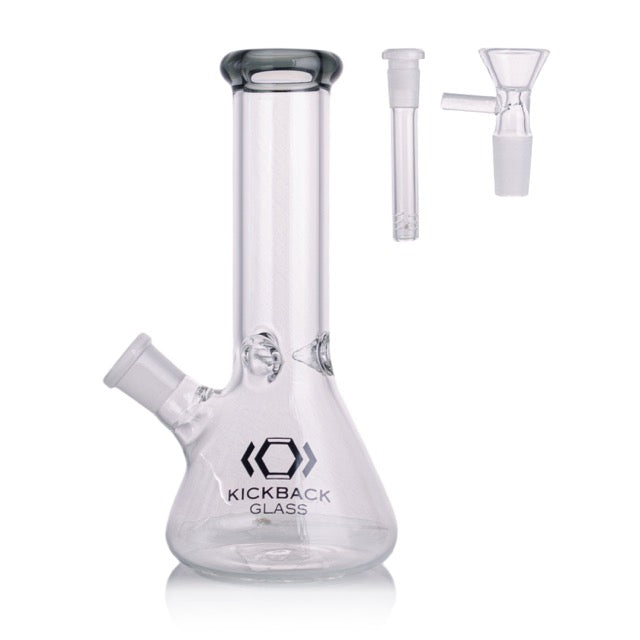Kickback Glass 8'' Beaker Bong with Colored Lip – Wholesale Smoking Accessories|KB1036