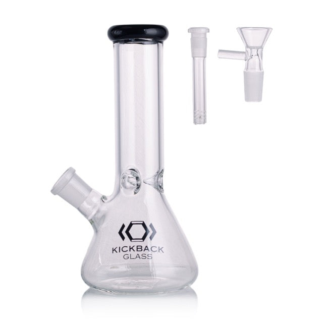 Kickback Glass 8'' Beaker Bong with Colored Lip – Wholesale Smoking Accessories|KB1036
