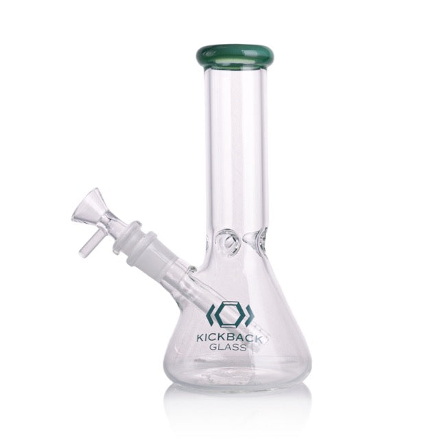 Kickback Glass 8'' Beaker Bong with Colored Lip – Wholesale Smoking Accessories|KB1036