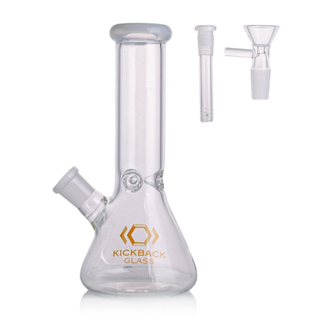 Kickback Glass 8'' Beaker Bong with Colored Lip – Wholesale Smoking Accessories|KB1036