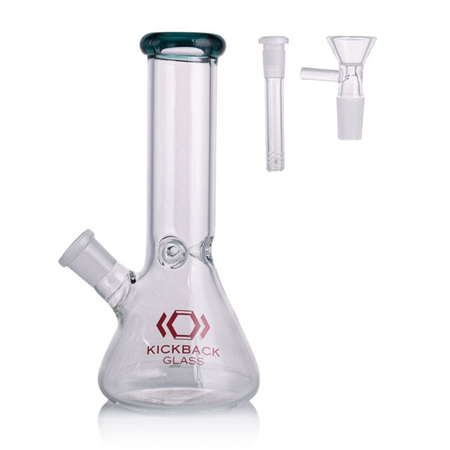 Kickback Glass 8'' Beaker Bong with Colored Lip – Wholesale Smoking Accessories|KB1036