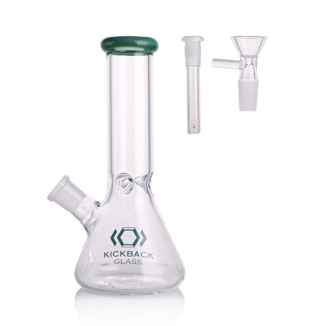 Kickback Glass 8'' Beaker Bong with Colored Lip – Wholesale Smoking Accessories|KB1036