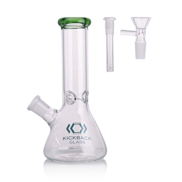 Kickback Glass 8'' Beaker Bong with Colored Lip – Wholesale Smoking Accessories|KB1036