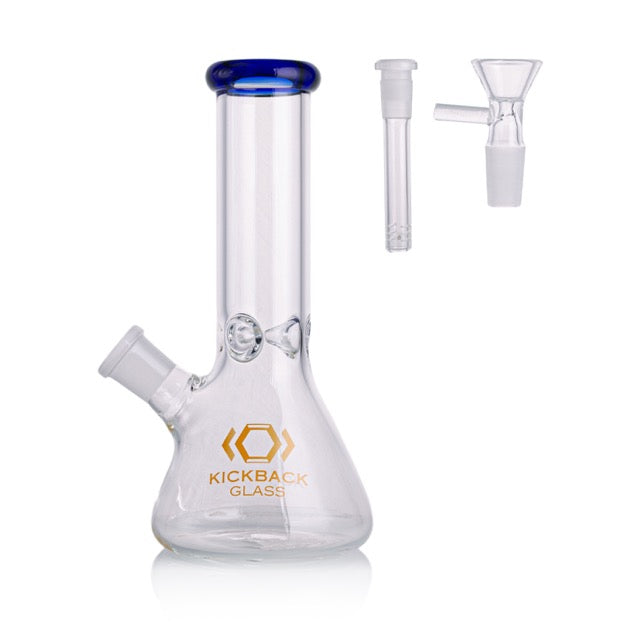 Kickback Glass 8'' Beaker Bong with Colored Lip – Wholesale Smoking Accessories|KB1036