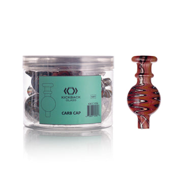 KICKBACK GLASS -Wig Wag pattern Carb caps | 12units/Jar| Mix Colors | JAR