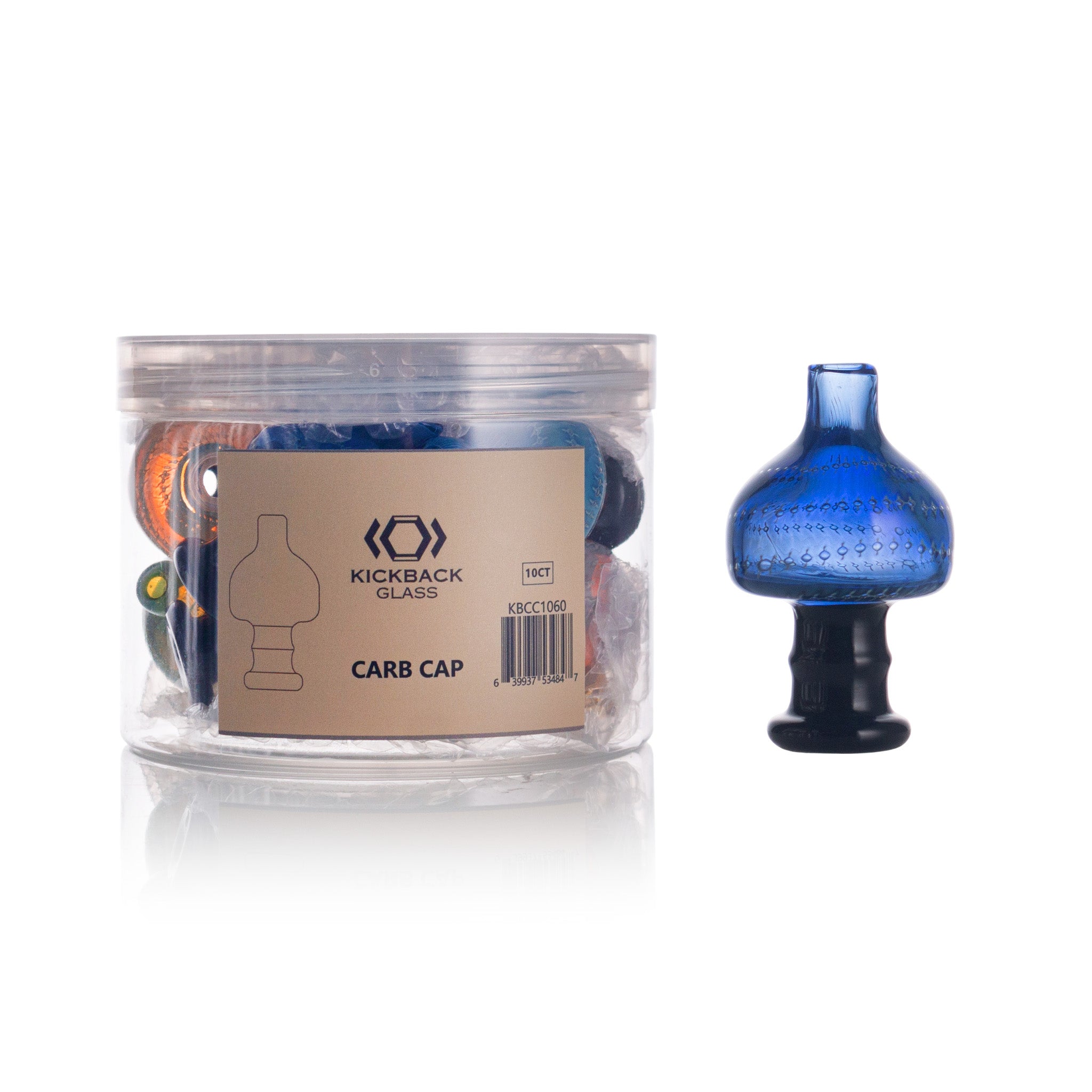 KICKBACK GLASS - Fumed pattern carb caps | 10units/Jar | Mix colors | JAR