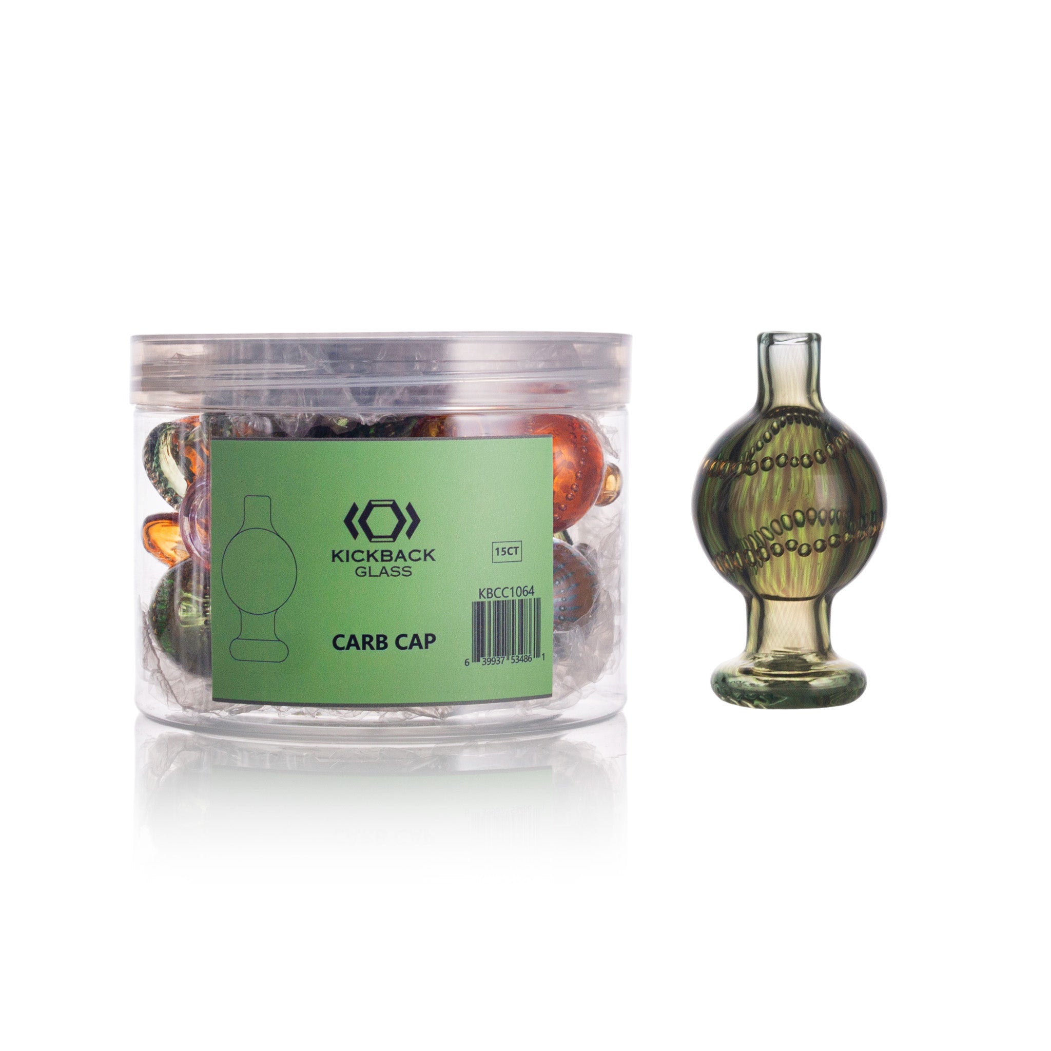 KICKBACK GLASS - Glass Bubble Trap Carb Caps | Mix colors | 15units/Jar |JAR