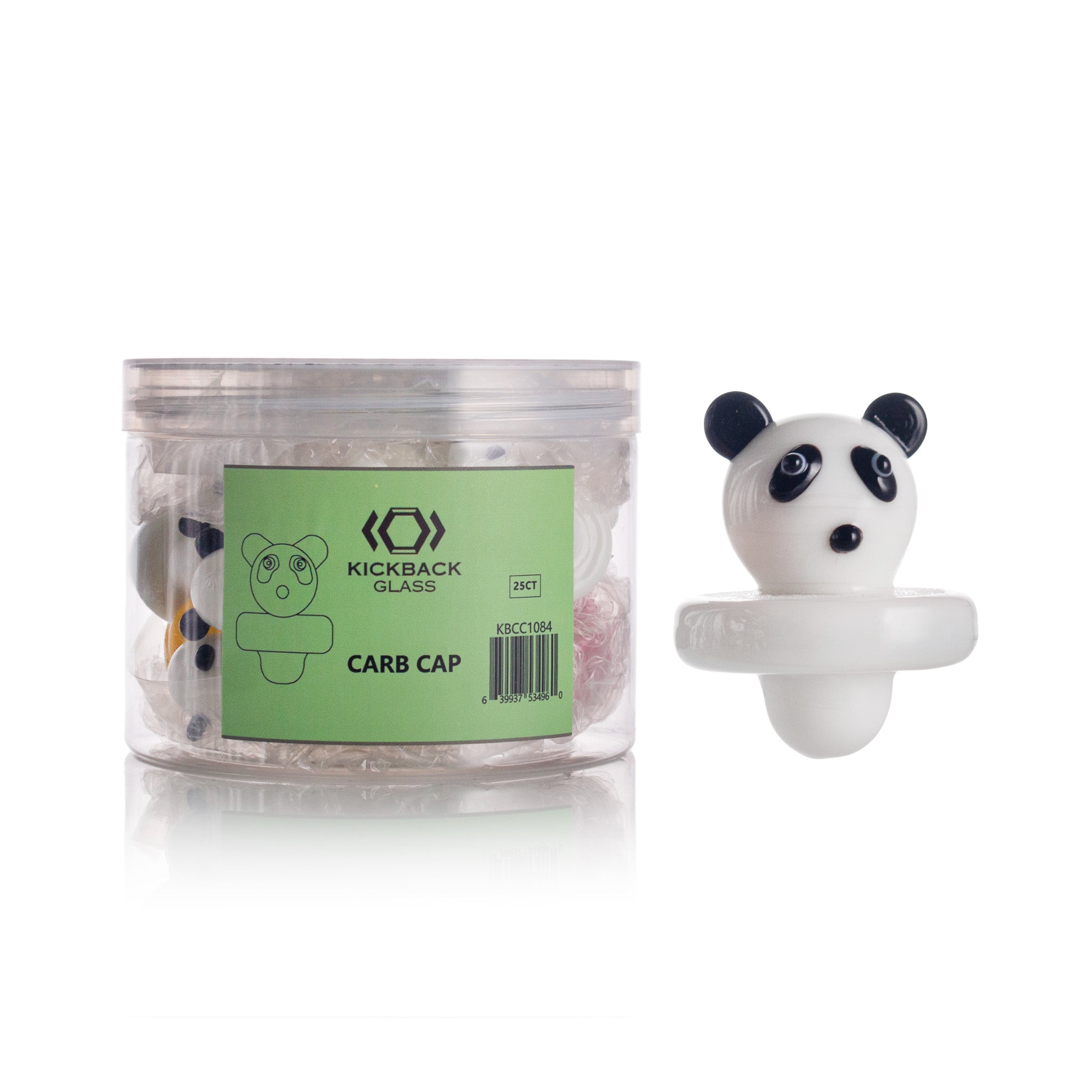 KICKBACK GLASS - Panda Carb caps | 25units/Jar| Mix Colors | JAR