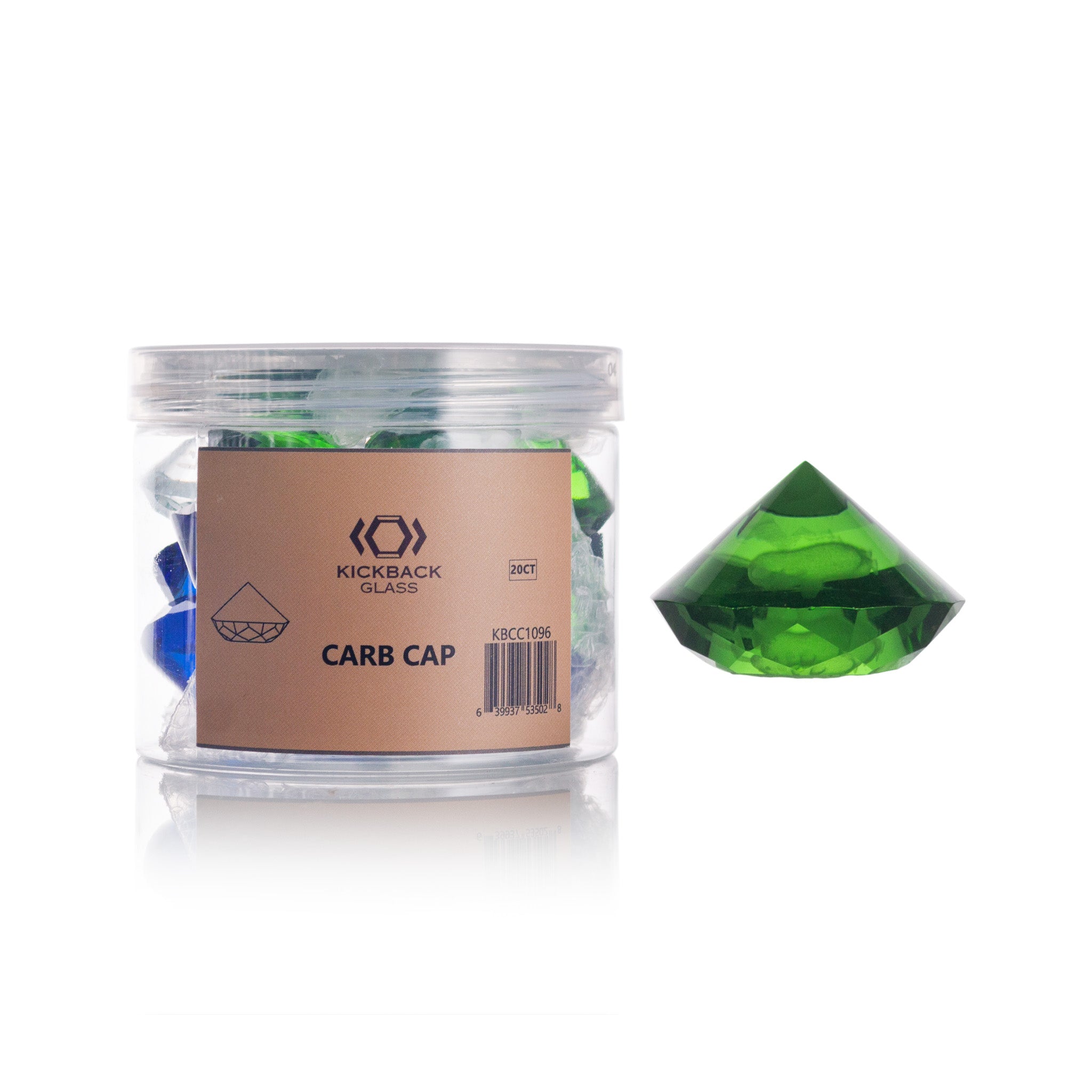 KICKBACK GLASS Diamond Cut Carb Caps | 20 Pack Dab Accessories