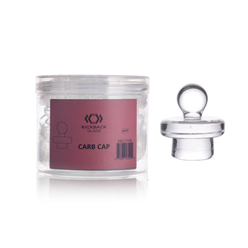 KICKBACK GLASS - clear round head  button shape carb caps |25units/Jar |JAR