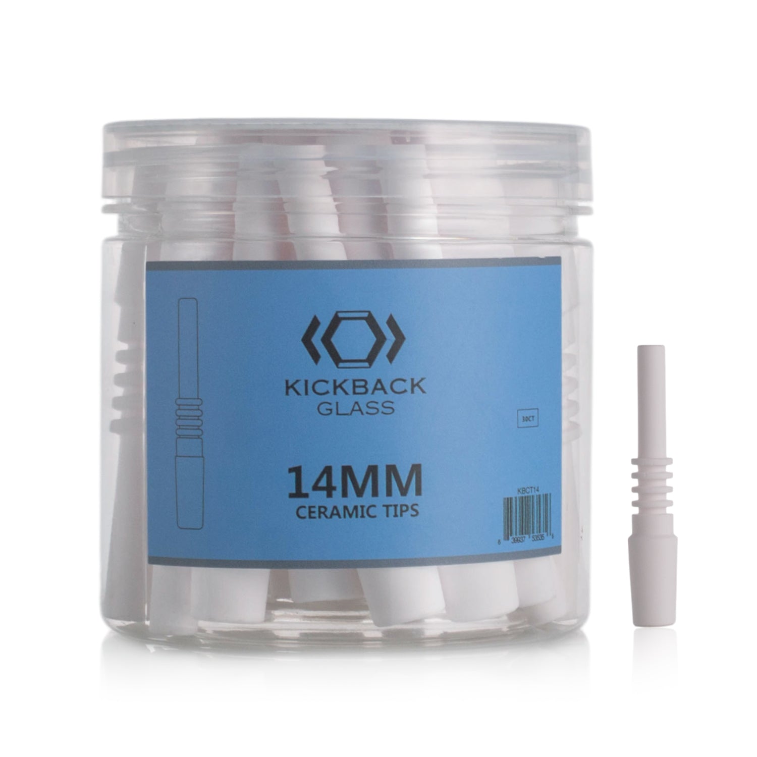 KICKBACK GLASS - 14MM CERAMIC TIPS | 30/Jar Main image