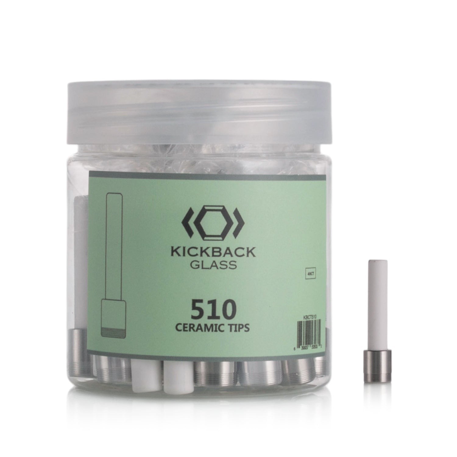 KICKBACK GLASS - 510 CERAMIC TIPS | 40/Jar Main image