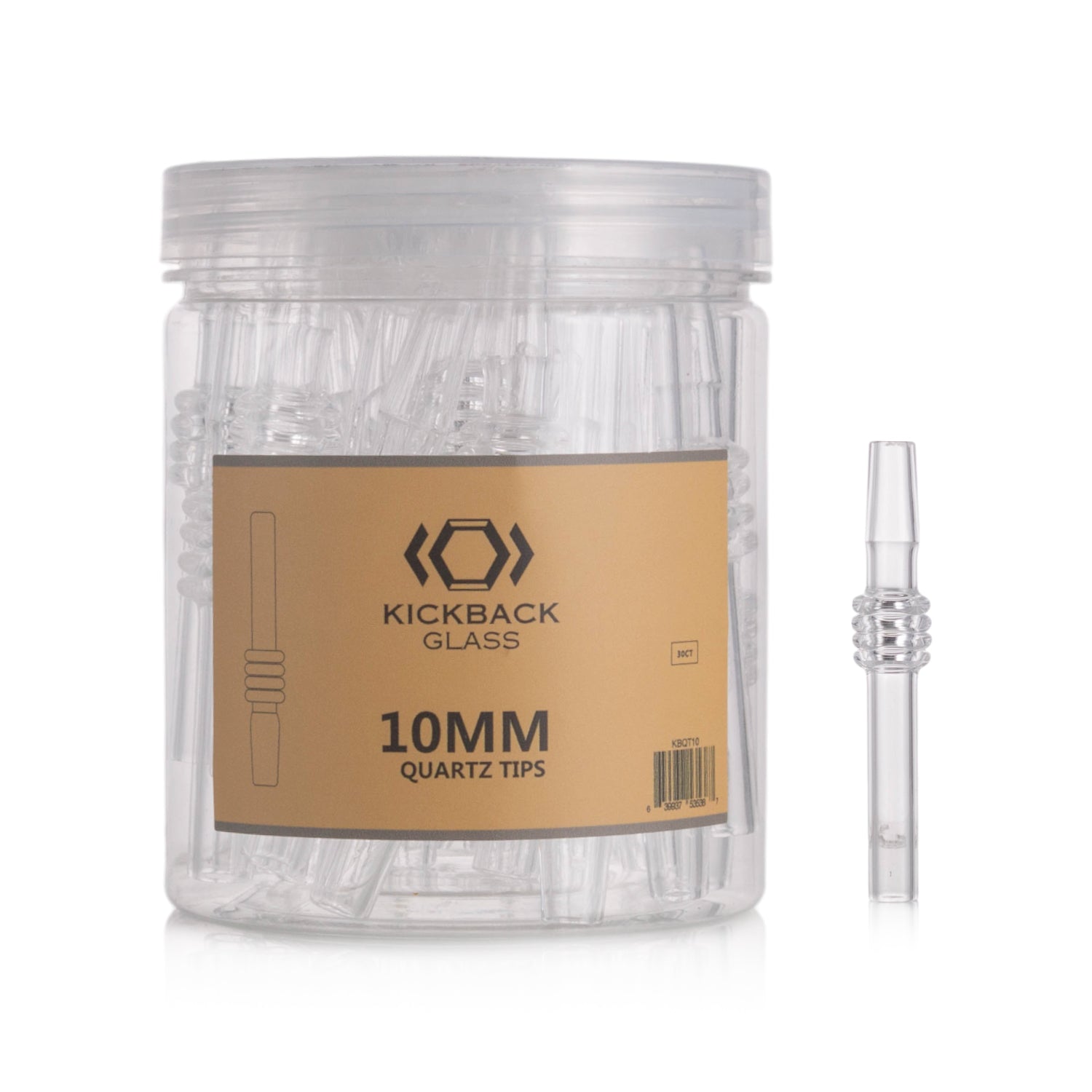 KICKBACK GLASS - 10MM QUARTZ TIPS | 30/Jar Main image