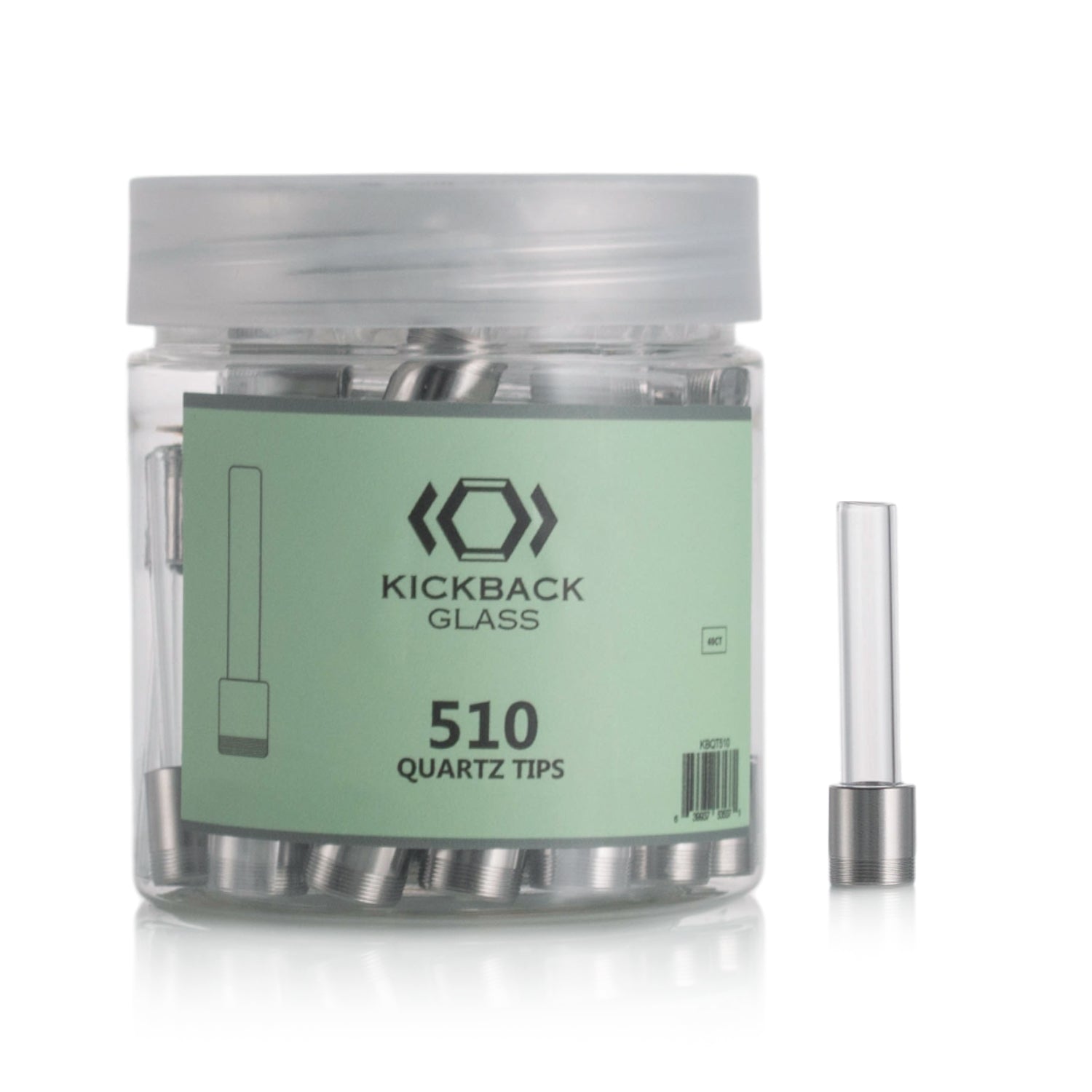 KICKBACK GLASS - 510 QUARTZ TIPS | 40/Jar | Main image