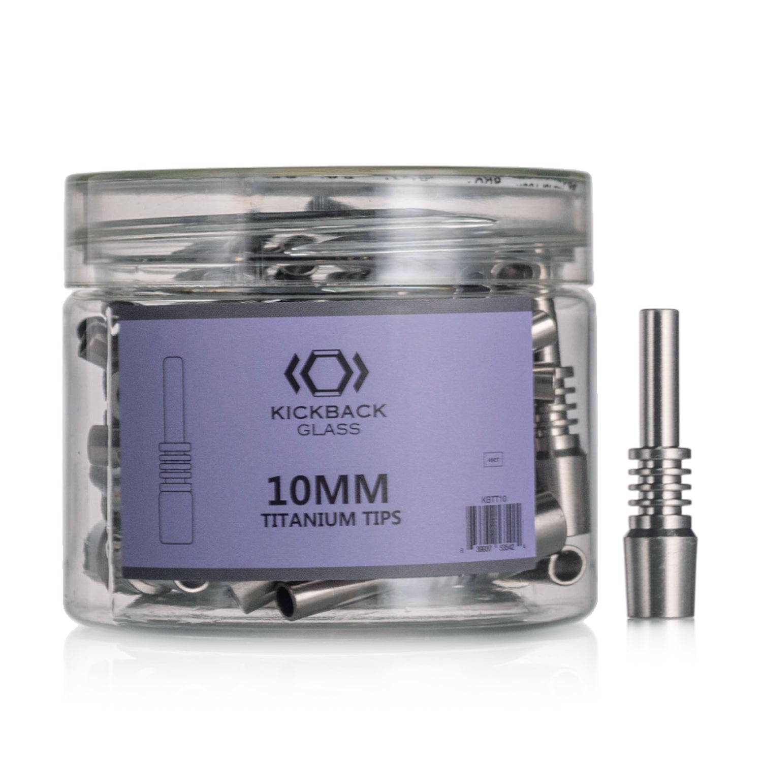 KICKBACK GLASS - 10MM TITANIUM TIPS | 40/Jar Main image