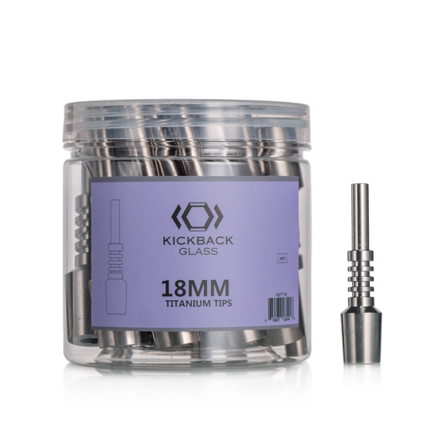KICKBACK GLASS - 18MM TITANIUM TIPS | 20/Jar Main image