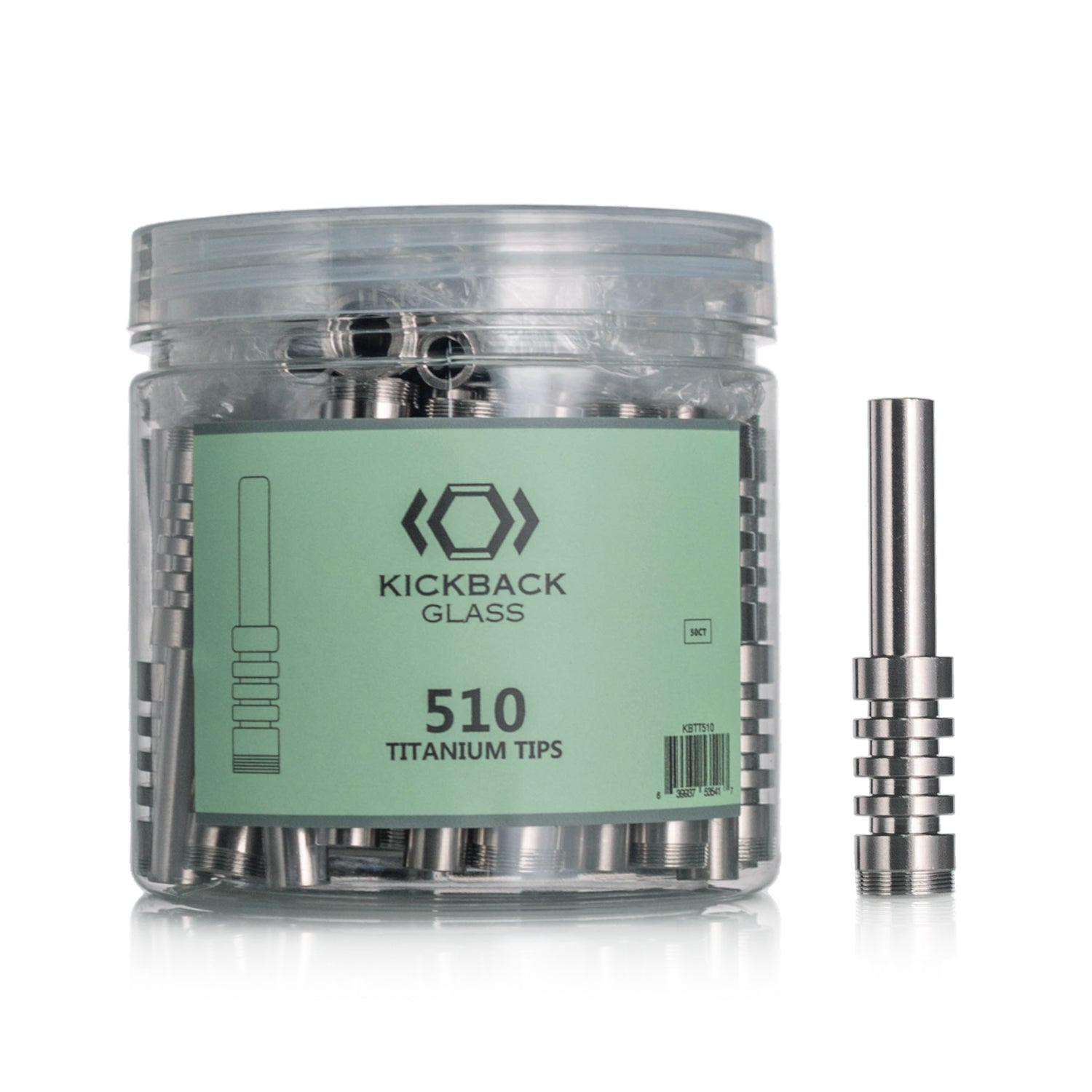 KICKBACK GLASS - 510 TITANIUM TIPS | 50/Jar Main image