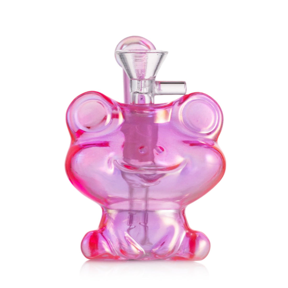 Frog-shaped glass water pipe with bowl piece by KICKBACK GLASS