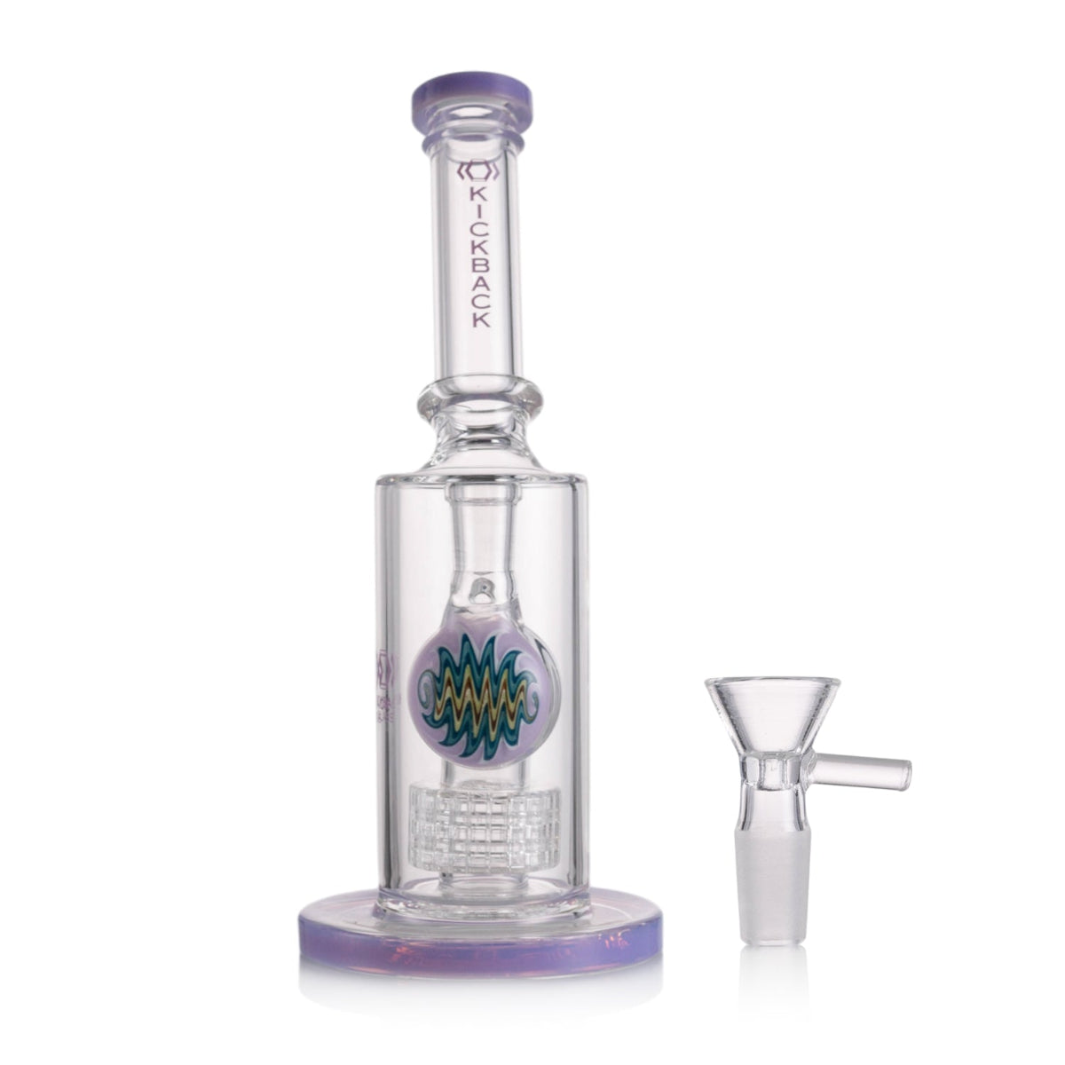 KICKBACK GLASS water pipe with metric percolator and bowl Main image