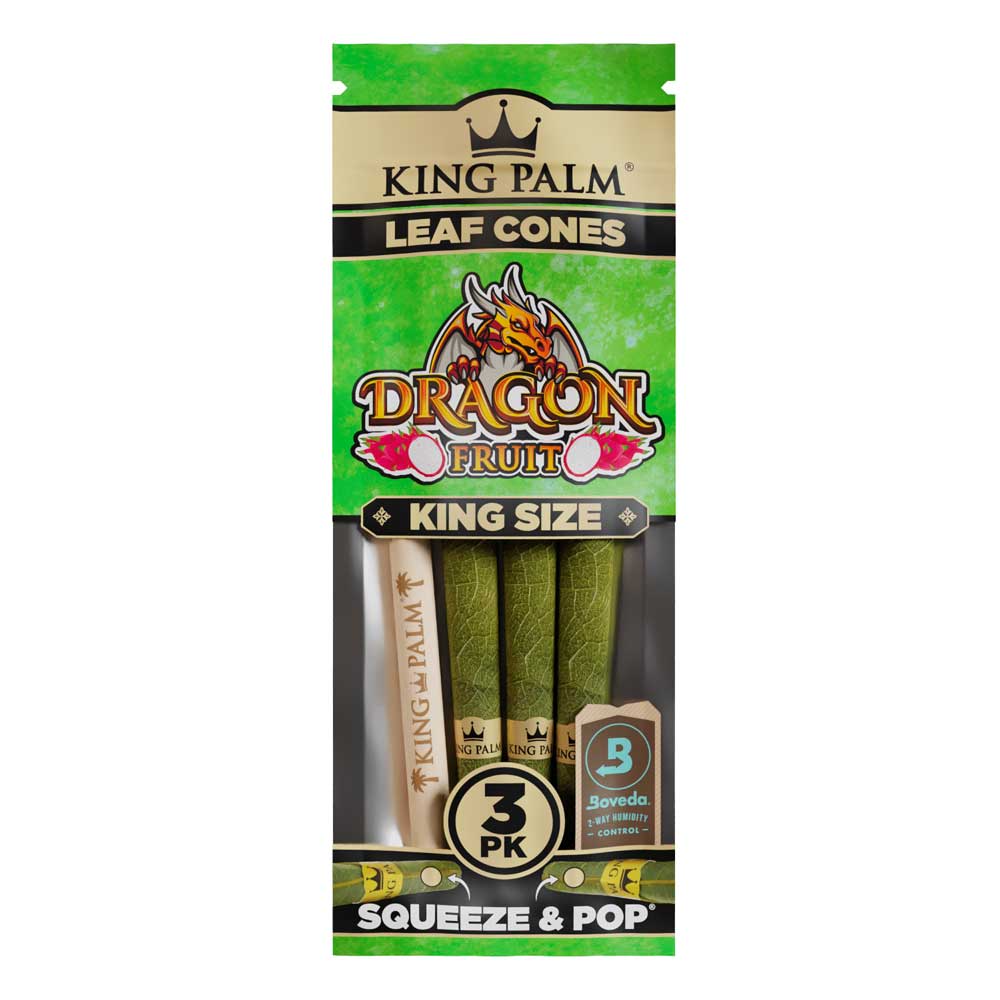 King Palm-Leaf cones-3Pk-King Size- Dragon Fruit