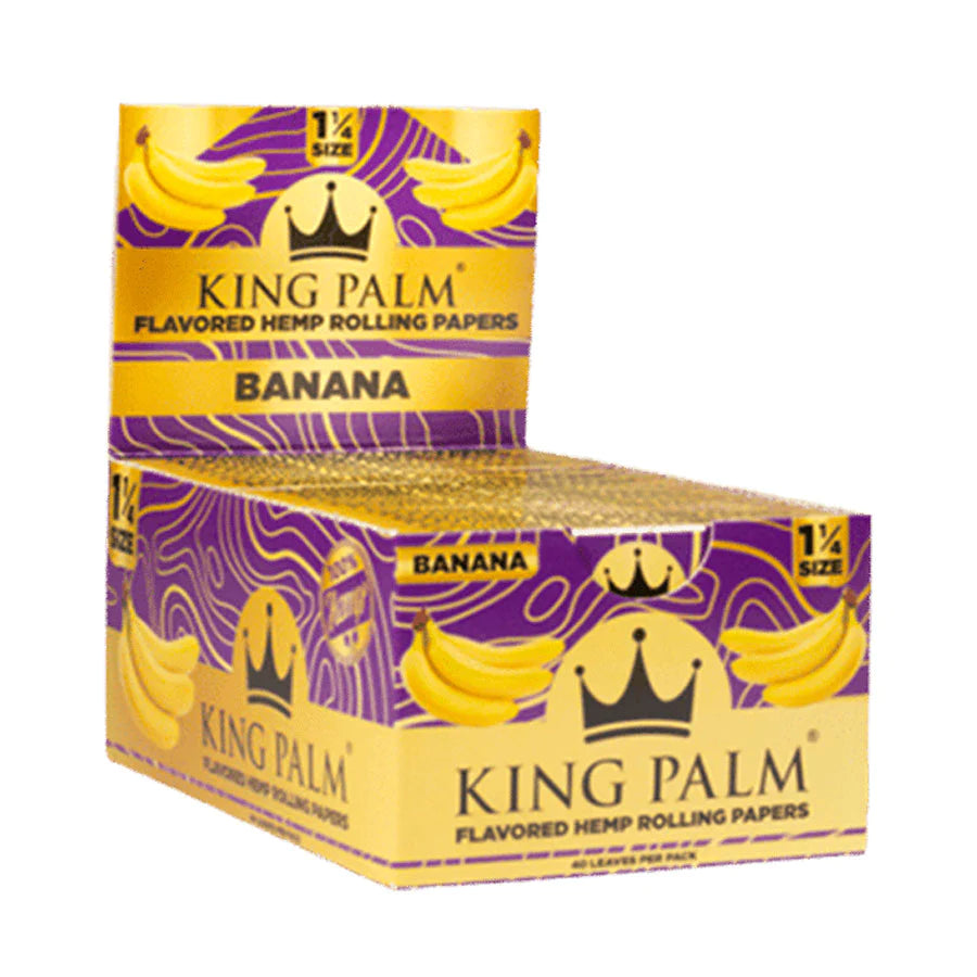 King Palm Flavored Hemp Rolling Papers - 1-1/4 Size | 50 Booklet Per Box