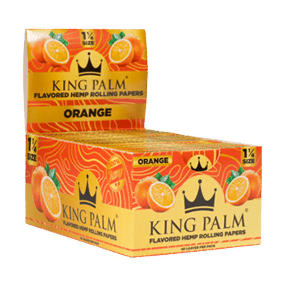 King Palm Flavored Hemp Rolling Papers - 1-1/4 Size | 50 Booklet Per Box