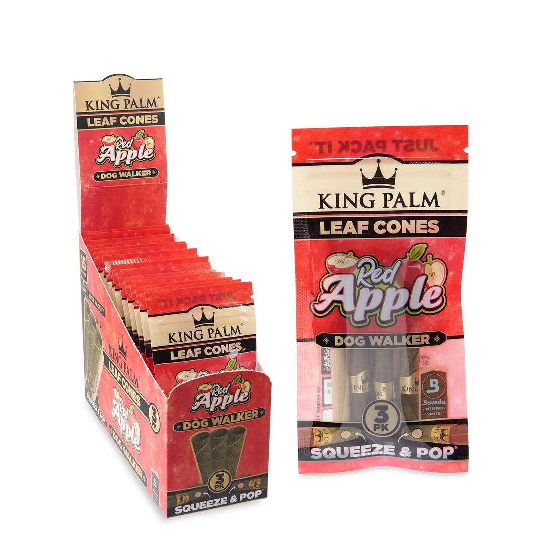 King Palm-Leaf cones-Dog Walker size-Red Apple