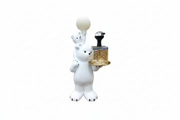 Khateeb Polar Bear figure hookah 34 inch designed for wholesale retail display with detailed bear figure and tall stem