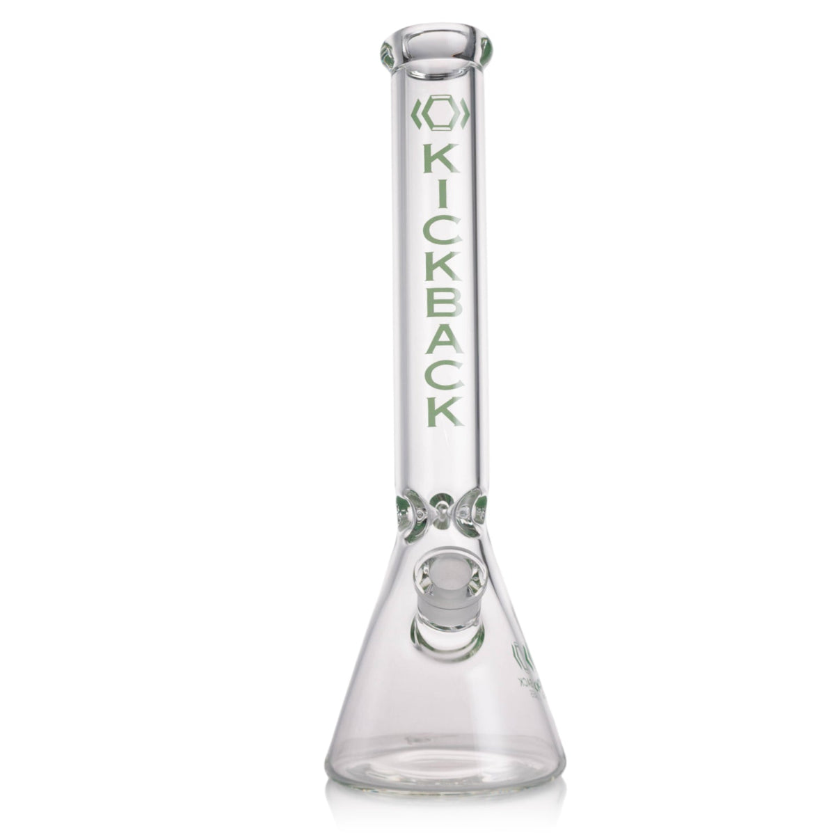 Kickback Glass 16-inch beaker bong and accessories