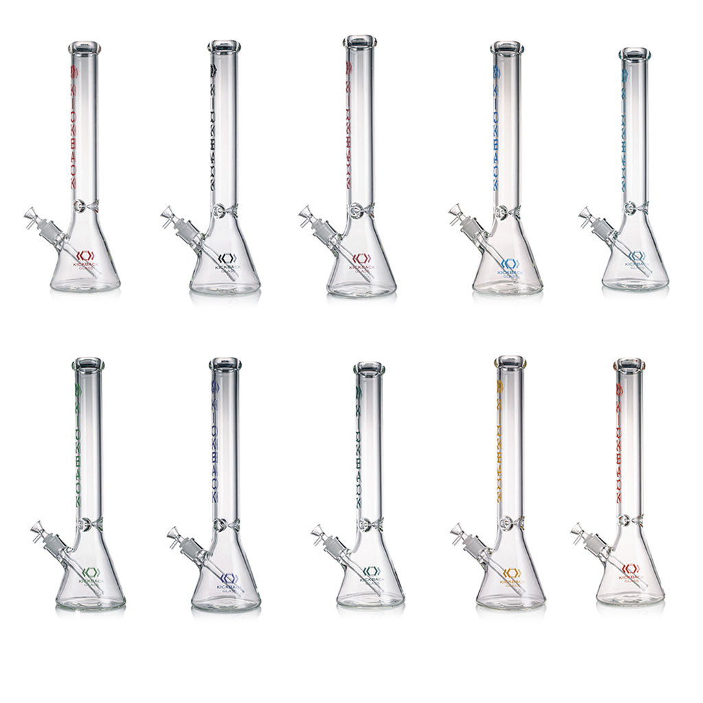 Kickback Glass 18 Inch Beaker Bong with Bowl and Downstem – Side View

