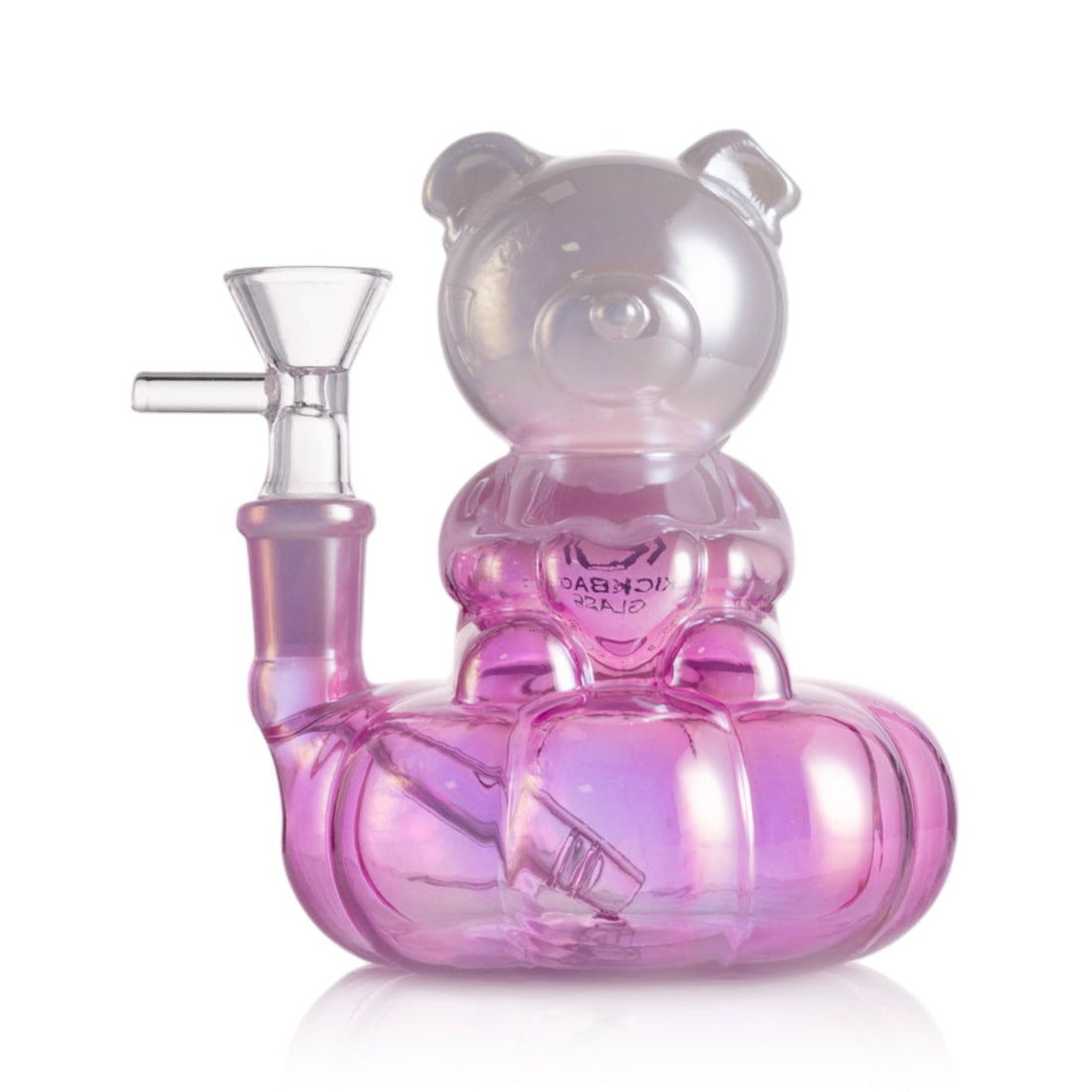 Kickback Glass Bear with Heart water pipe with bowl piece