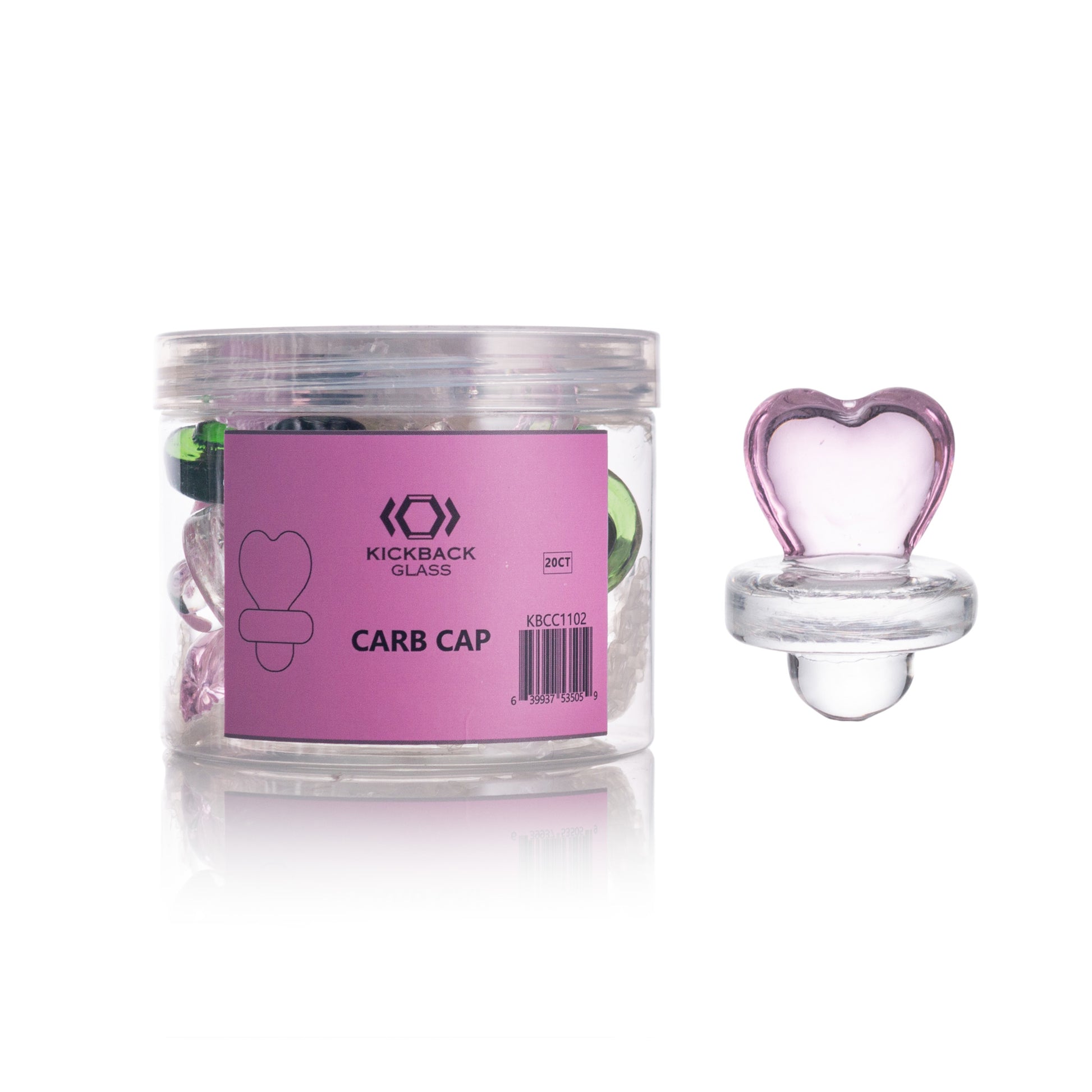 Kickback Glass Carb cap Heart shape